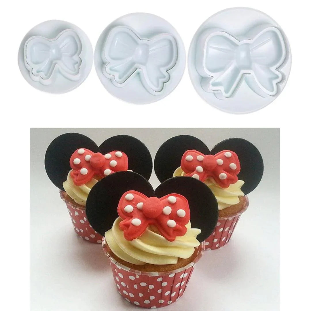 Bow Plunger Cutters – (Set of 3) for Fondant, Cookie, and Cake Decoration - Bakeyy.com - India - Bow Plunger Cutters – (Set of 3) for Fondant, Cookie, and Cake Decoration - Default Title