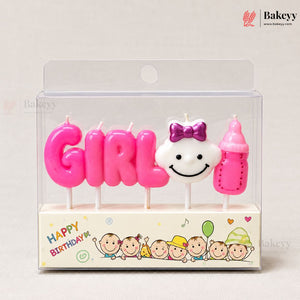 Baby Shower Girl Candles Cake | 8 pcs | For Birthday, Baby Shower, Cake Decoration