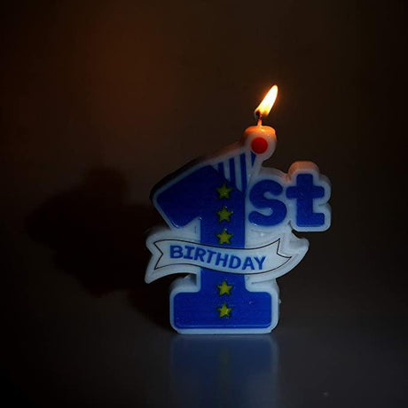 1st Brithday Candles Cake Blue Colour| 1 pcs | For Birthday, & Cake Decoration - Bakeyy.com - India - 1st Brithday Candles Cake Blue Colour| 1 pcs | For Birthday, & Cake Decoration - Default Title