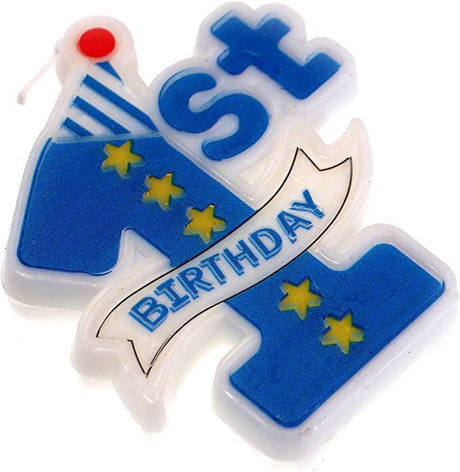 1st Brithday Candles Cake Blue Colour| 1 pcs | For Birthday, & Cake Decoration - Bakeyy.com - India - 1st Brithday Candles Cake Blue Colour| 1 pcs | For Birthday, & Cake Decoration - Default Title