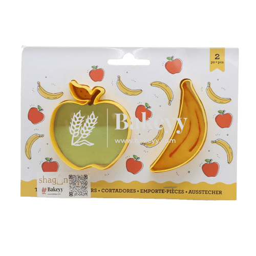2 Pieces Apple & Banana Cookie Cutter - Bakeyy.com - India - 2 Pieces Apple & Banana Cookie Cutter - Default Title