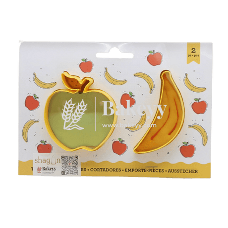 2 Pieces Apple & Banana Cookie Cutter - Bakeyy.com - India - 2 Pieces Apple & Banana Cookie Cutter - Default Title