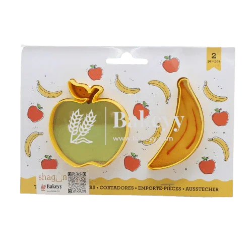 2-pieces-apple-andamp-banana-cookie-cutter-bakeyy-com-1 - Bakeyy.com