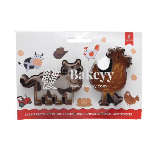 2 Pieces Cow & Hen Cookie Cutter - Bakeyy.com - India - 2 Pieces Cow & Hen Cookie Cutter - Default Title