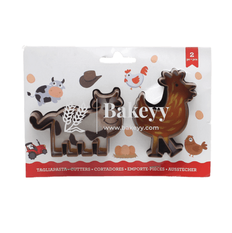 2 Pieces Cow & Hen Cookie Cutter - Bakeyy.com - India - 2 Pieces Cow & Hen Cookie Cutter - Default Title