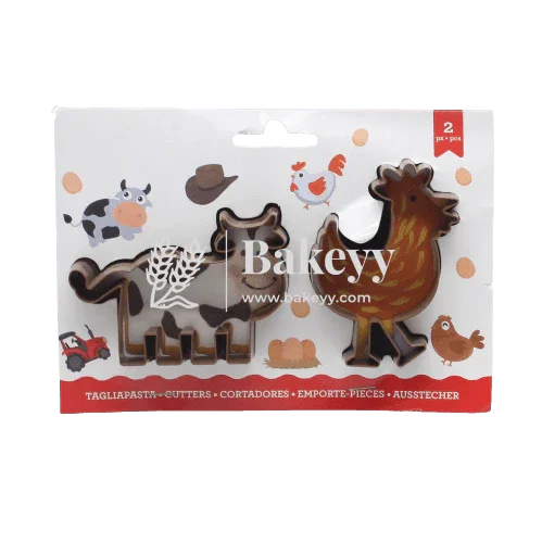 2-pieces-cow-andamp-hen-cookie-cutter-bakeyy-com-1 - Bakeyy.com