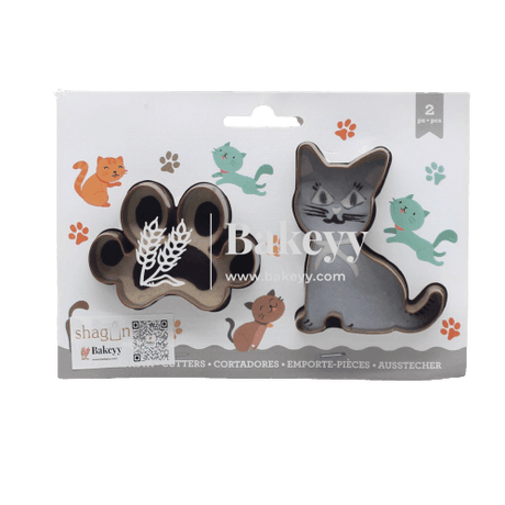 2 Pieces Paw & Cat Cookie Cutter - Bakeyy.com - India - 2 Pieces Paw & Cat Cookie Cutter - Default Title