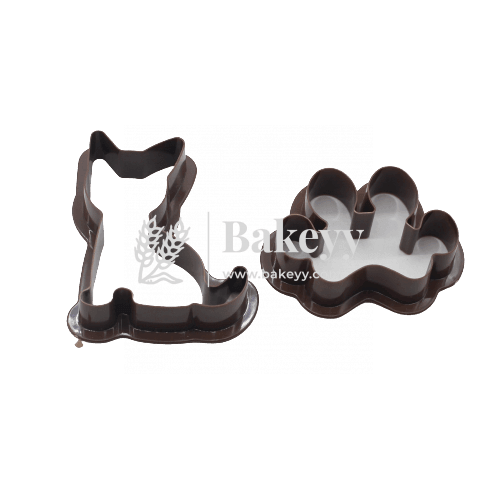 2 Pieces Paw & Cat Cookie Cutter - Bakeyy.com - India - 2 Pieces Paw & Cat Cookie Cutter - Default Title