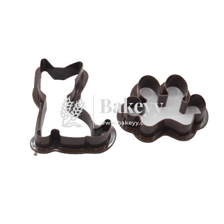 2 Pieces Paw & Cat Cookie Cutter - Bakeyy.com - India - 2 Pieces Paw & Cat Cookie Cutter - Default Title
