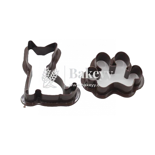 2 Pieces Paw & Cat Cookie Cutter - Bakeyy.com - India - 2 Pieces Paw & Cat Cookie Cutter - Default Title