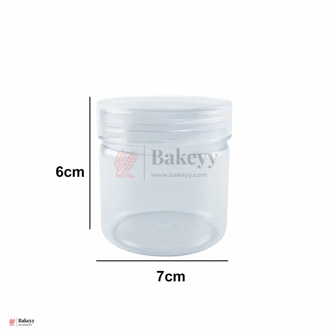 73mm Lid | 200ml Transparent Storage Jar With Transparent Lid | Pack Of 10
