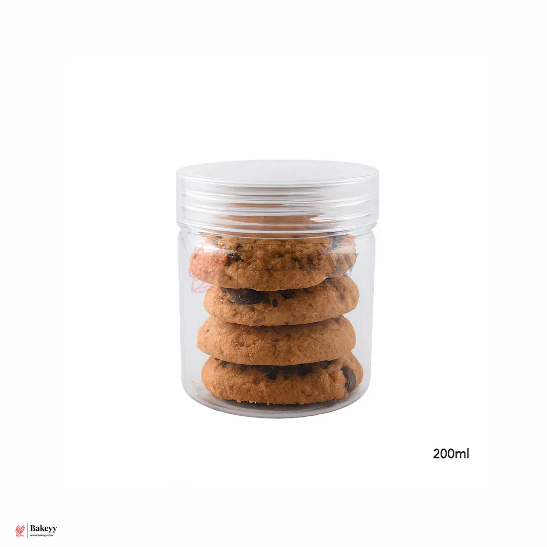73mm Lid | 200ml Transparent Storage Jar With Transparent Lid | Pack Of 10