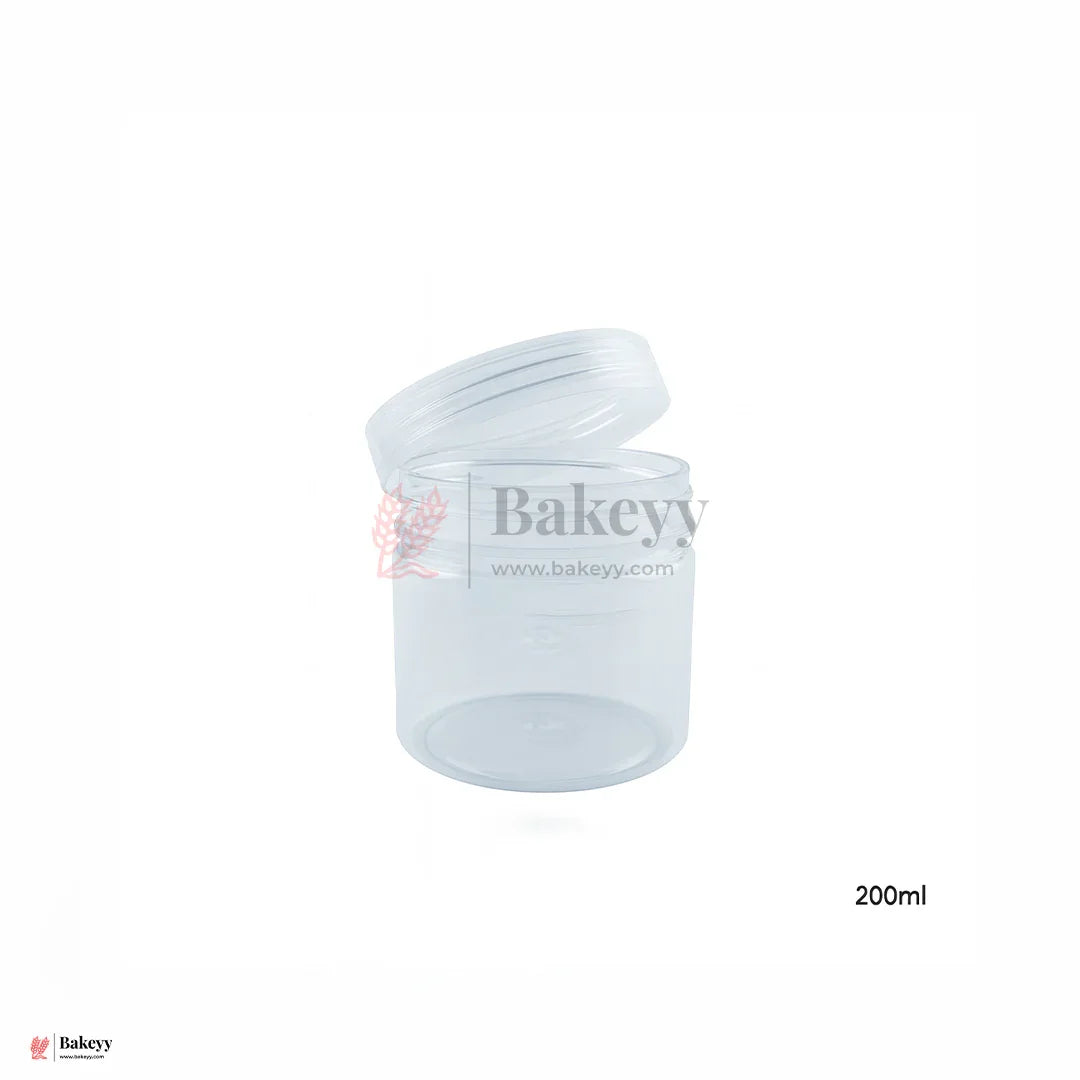 73mm Lid | 200ml Transparent Storage Jar With Transparent Lid | Pack Of 10
