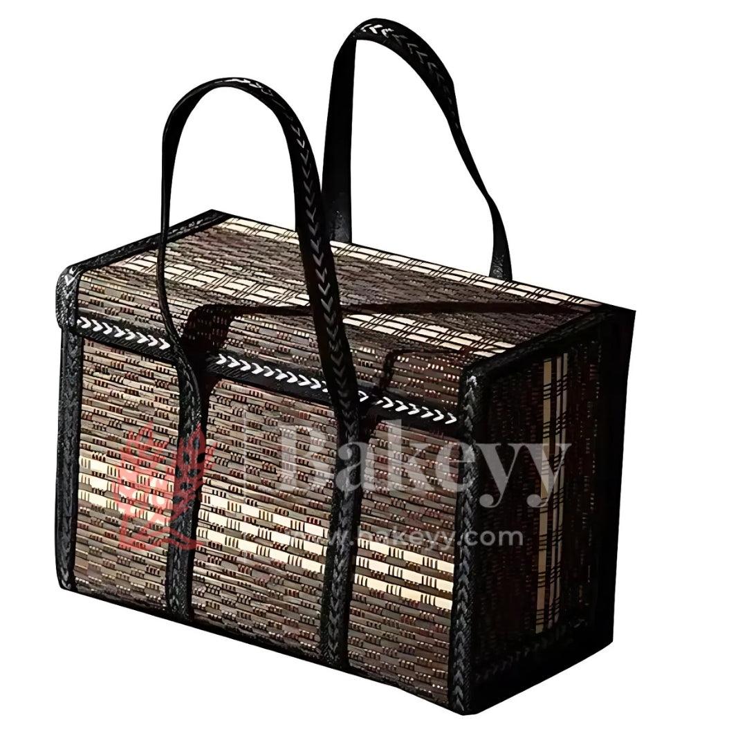 Black Wooden Basket| Handmade Wicker basket| 1 Piece - Bakeyy.com - India - Black Wooden Basket| Handmade Wicker basket| 1 Piece - Default Title