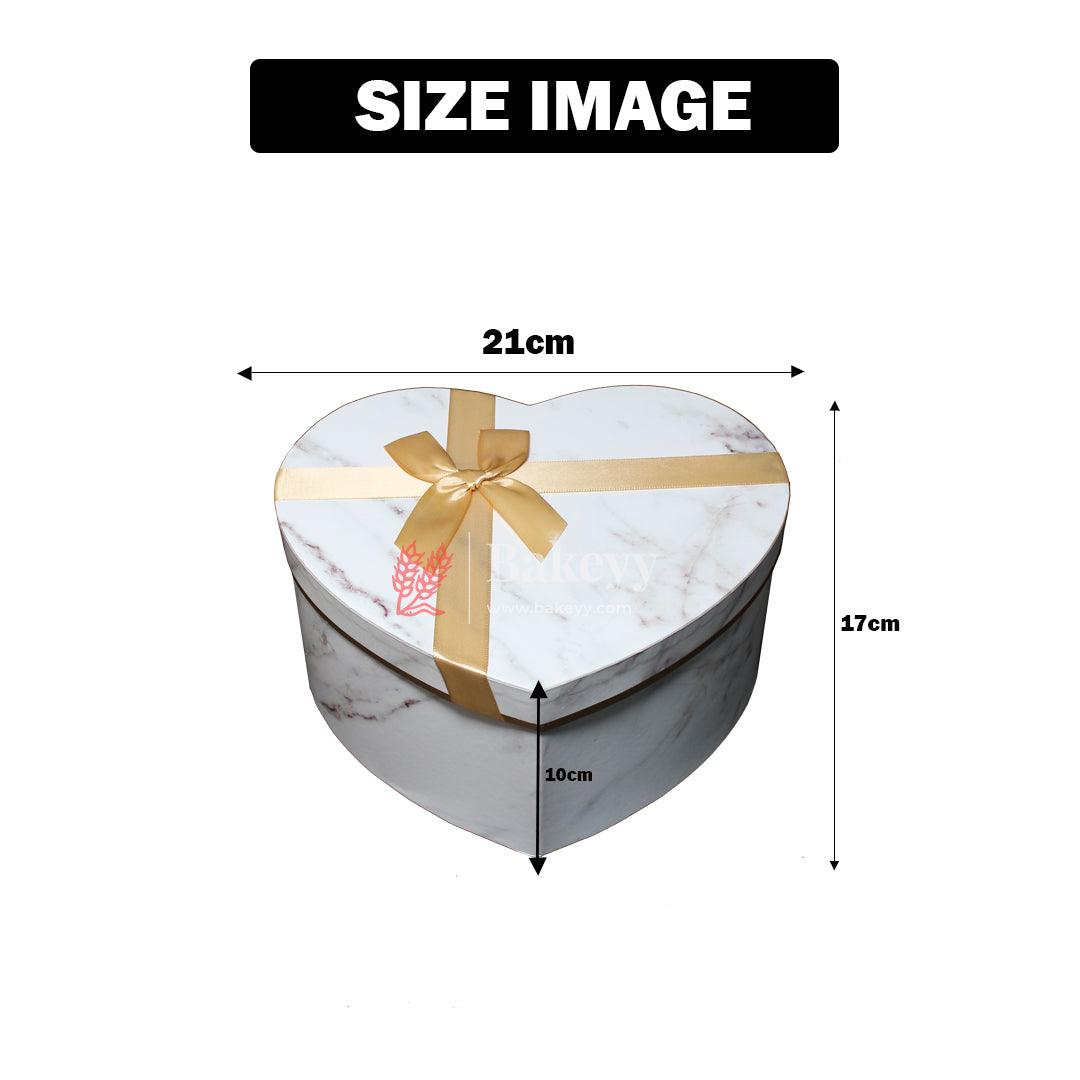 21x17x10 Cm| Heart-Shaped Gift Box with Marble Design and Golden Ribbon |White | Black |Pink | - Bakeyy.com - India - 21x17x10 Cm| Heart-Shaped Gift Box with Marble Design and Golden Ribbon |White | Black |Pink | - Black