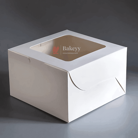 10x10x5 inch Cake Box With Square Window | Birthday Cake boxes | Pack Of 25 | - Bakeyy.com - India - 10x10x5 inch Cake Box With Square Window | Birthday Cake boxes | Pack Of 25 | - Default Title