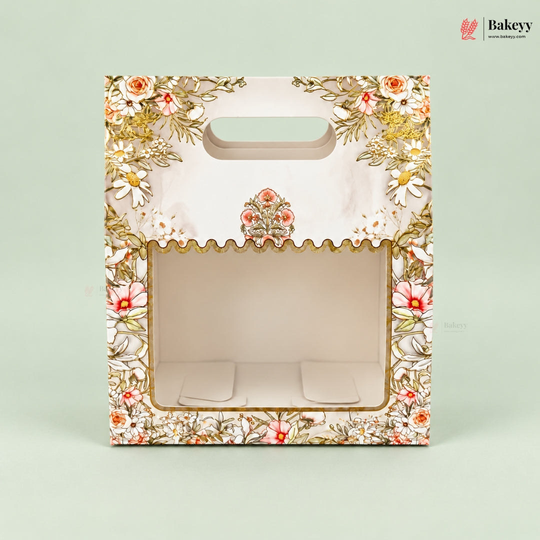 Bloom Printed Window Goodie Box with Handle | Pack of 10