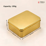 Rectangle Metal Cake Tin Box with Lid | Premium Decorative Tin for Plum Cake, Dream Cake & Gift Packing | Reusable Storage Container