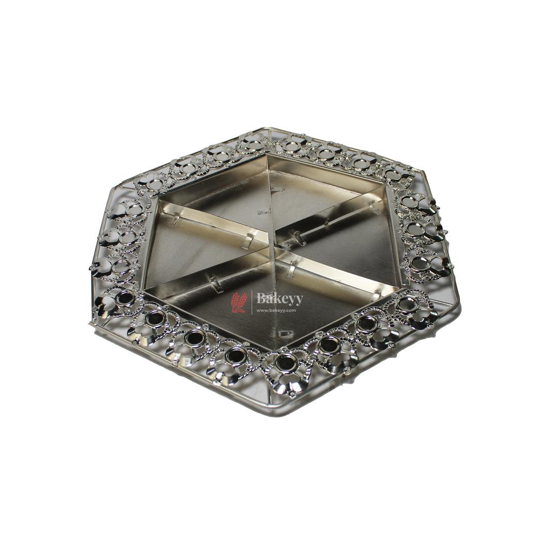 Premium Decorative Dry Fruit Tray – | Elegant Octagonal Metallic Serving Tray – Premium Snack & Dry Fruit Platter Serving Tray with 6-Part Sections - Bakeyy.com - India - Premium Decorative Dry Fruit Tray – | Elegant Octagonal Metallic Serving Tray – Premium Snack & Dry Fruit Platter Serving Tray with 6-Part Sections - Default Title