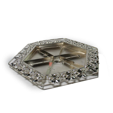 Premium Decorative Dry Fruit Tray – | Elegant Octagonal Metallic Serving Tray – Premium Snack & Dry Fruit Platter Serving Tray with 6-Part Sections - Bakeyy.com - India - Premium Decorative Dry Fruit Tray – | Elegant Octagonal Metallic Serving Tray – Premium Snack & Dry Fruit Platter Serving Tray with 6-Part Sections - Default Title