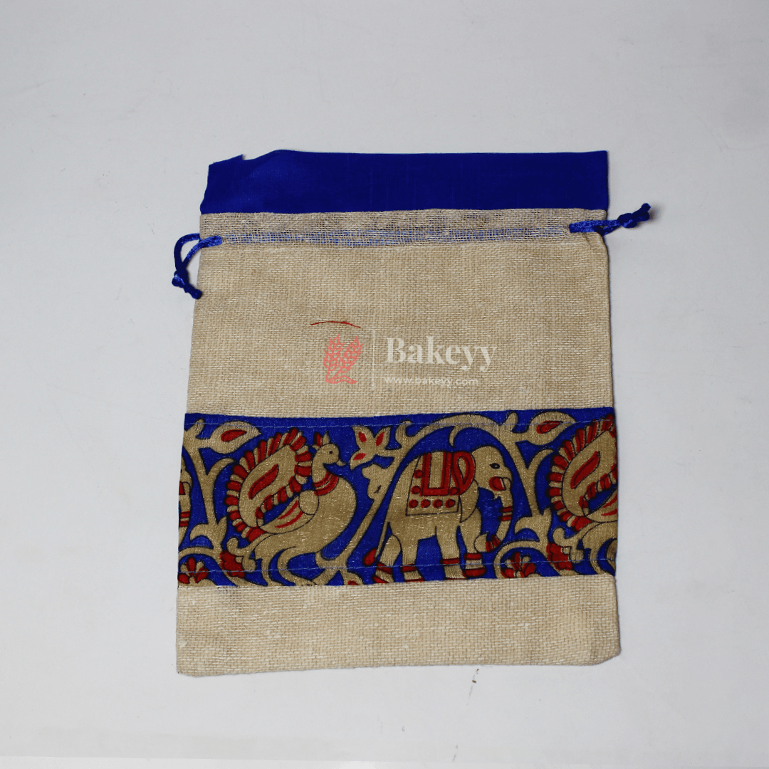 20x27CM \ 8x10 inch| Elegant Jute Cream Drawstring Gift Bag | Drawstring Bags | Pack of 10