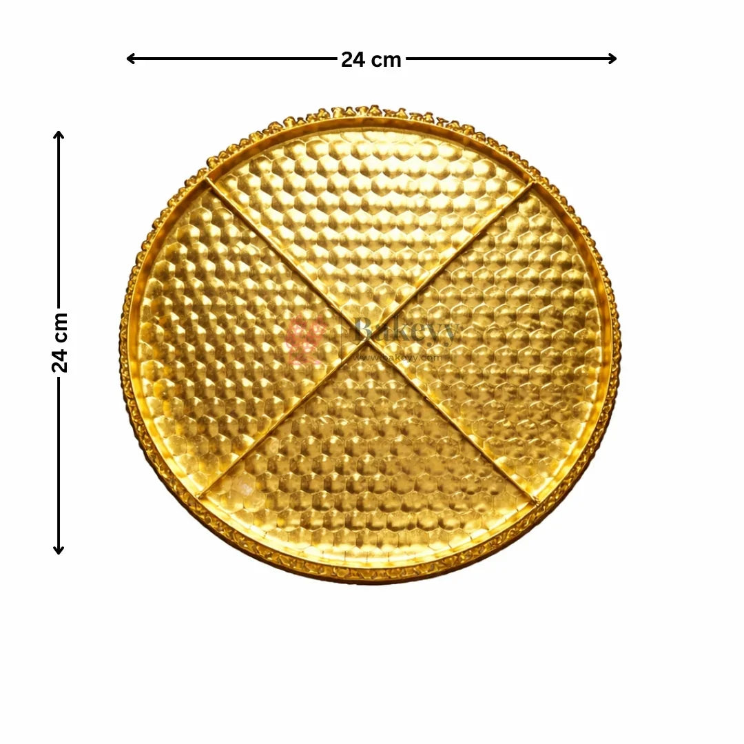 24cm Luxurious Gold & Silver 4-Partition Serving Tray Pack of 1
