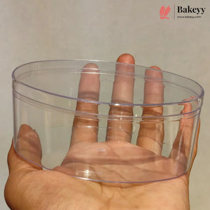 250ml Oval Transparent Acrylic Cake & Dessert Tub with Lid | Pack of 72