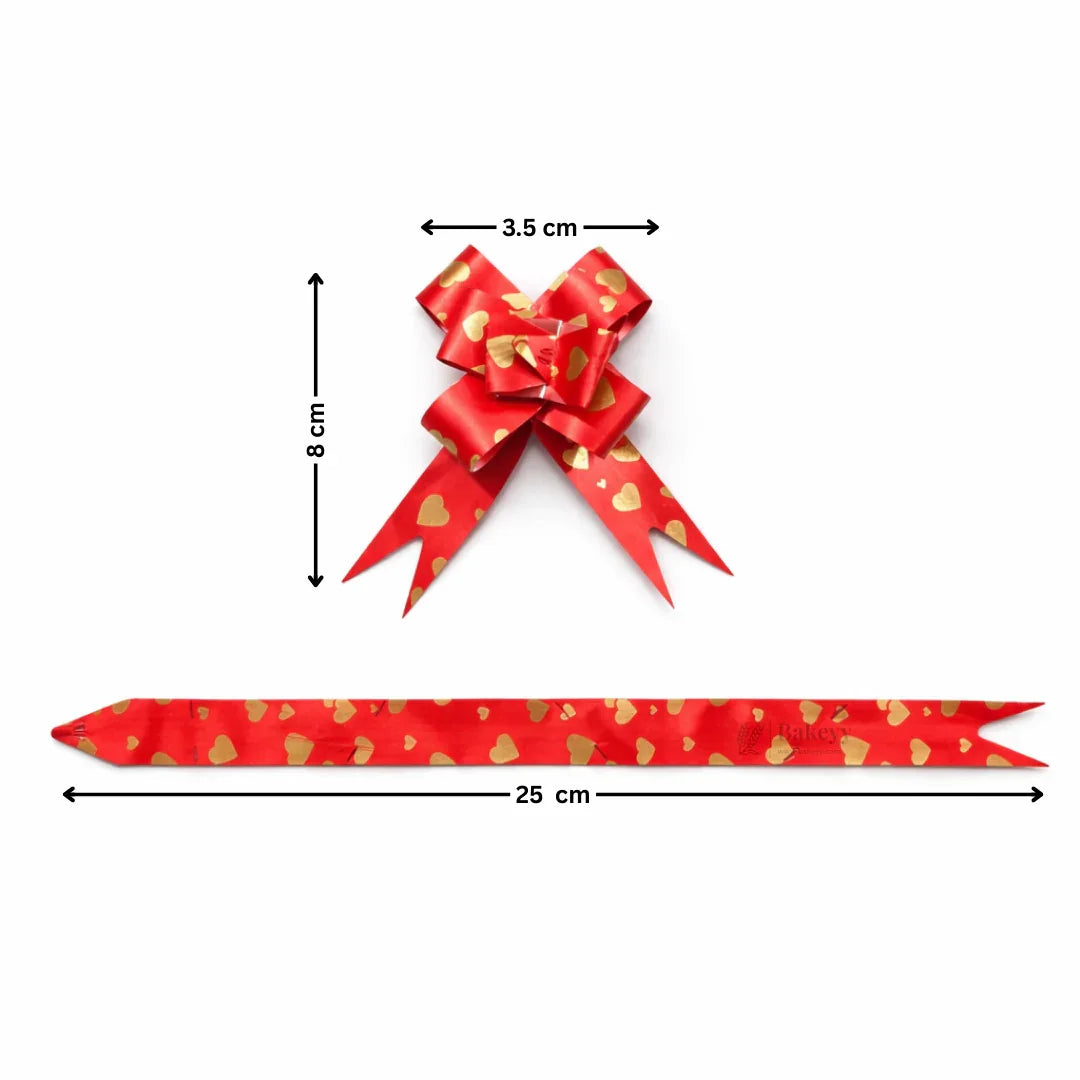 25 cm Pull Up Gift Ribbon Bow | Ribbon for Gift Wrapping & Hampers | Multiple Colours Available | Pack of 10 - Bakeyy.com - India - 25 cm Pull Up Gift Ribbon Bow | Ribbon for Gift Wrapping & Hampers | Multiple Colours Available | Pack of 10 - Design 1 18.00