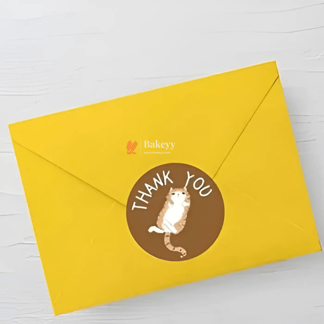 Premium Thank You Stickers with Cat Printing | Mixed Design | Round Thank You Adhesive Sticker for Small Business, Wedding Supplies, Packing Stickers, Gift Wrap - Bakeyy.com - India - Premium Thank You Stickers with Cat Printing | Mixed Design | Round Thank You Adhesive Sticker for Small Business, Wedding Supplies, Packing Stickers, Gift Wrap - Default Title