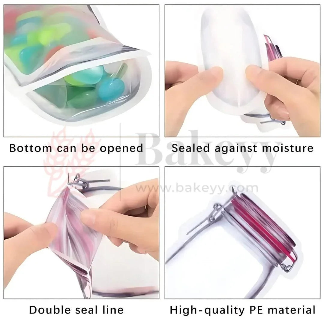 Yellow Jar Zip Lock Pouch |9.2 cm x 15 cm |Mason Jar Design| Pack of 50 - Bakeyy.com - India - Yellow Jar Zip Lock Pouch |9.2 cm x 15 cm |Mason Jar Design| Pack of 50 - Default Title