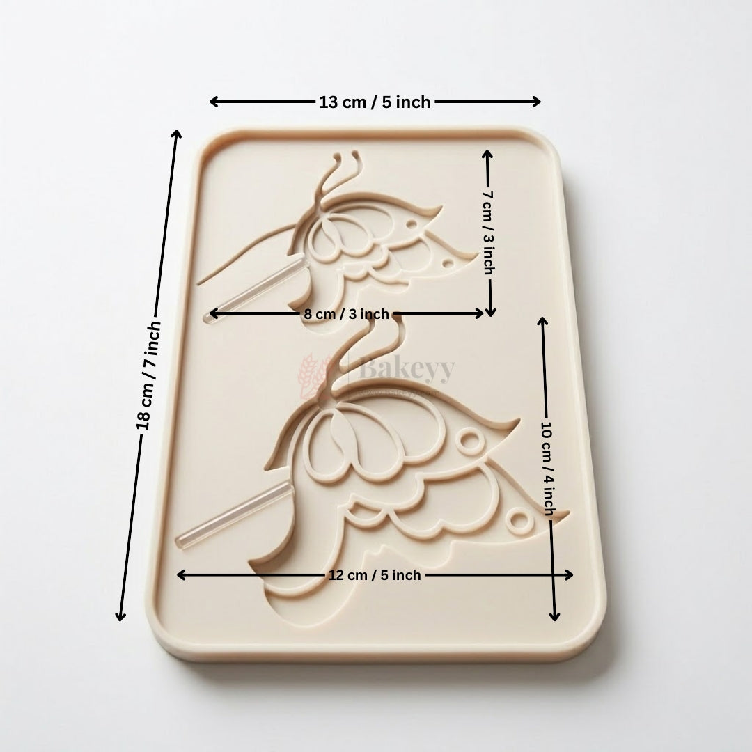 2 Cavity 3D Filigree Butterfly Chocolates & Fondants Decorating Mould | Pack of 1