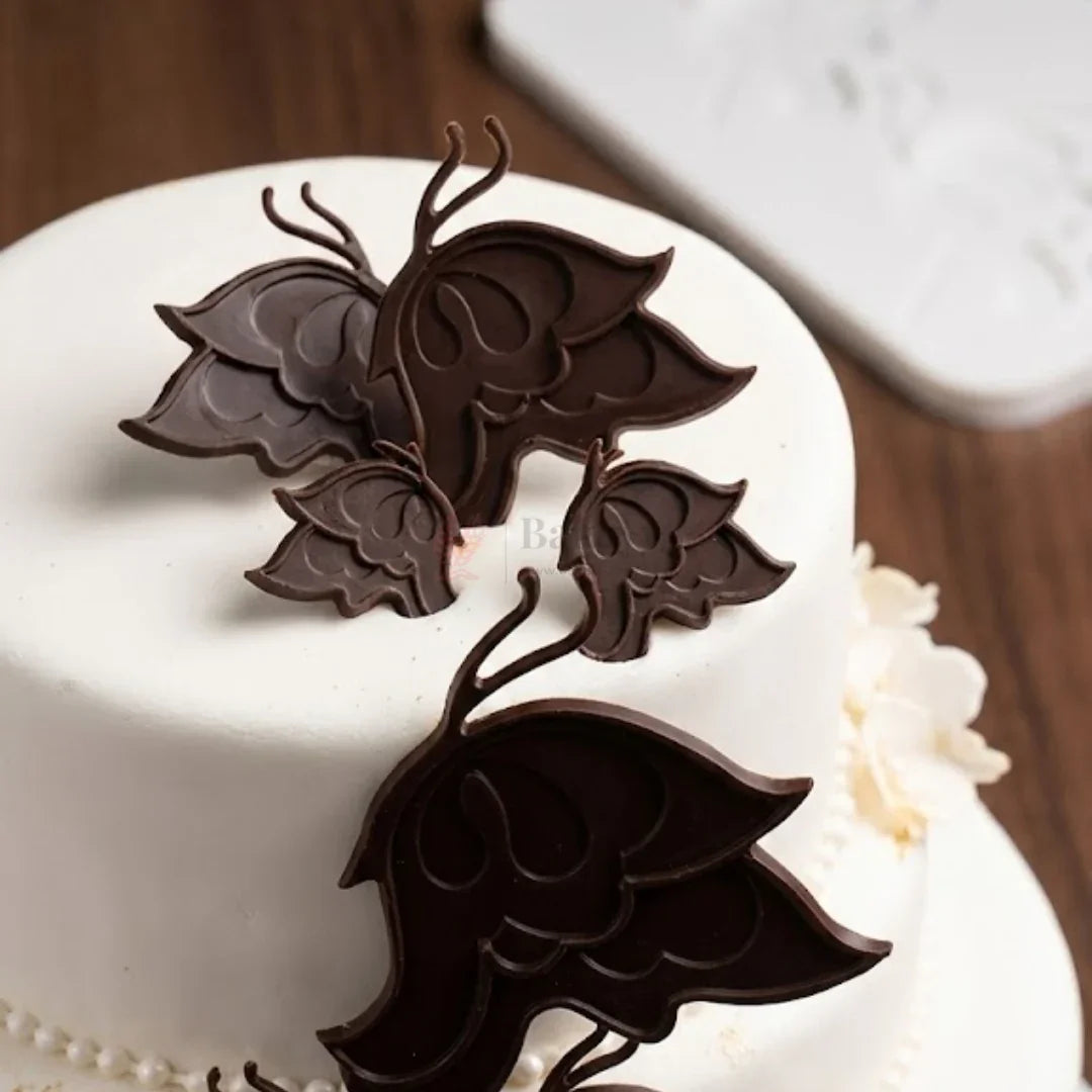 2 Cavity 3D Filigree Butterfly Chocolates & Fondants Decorating Mould | Pack of 1