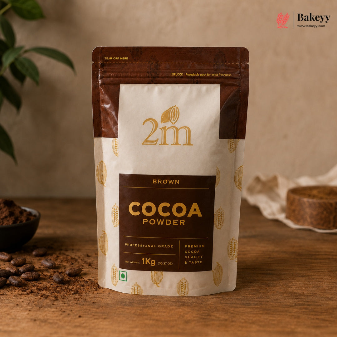 2M Brown Cocoa Powder 1kg | Professional Grade Premium Baking Cocoa Powder | Pack of 1