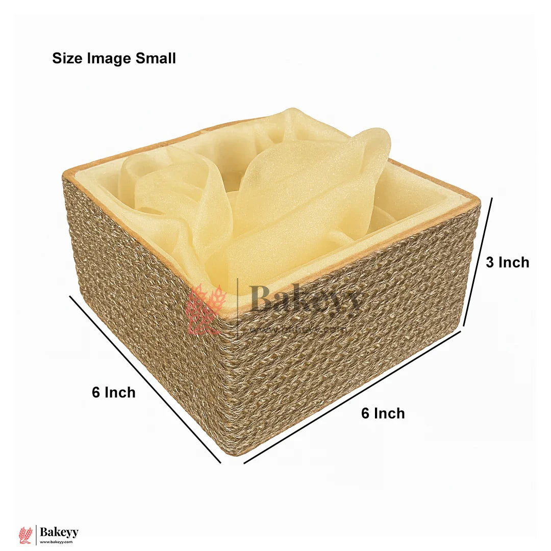 6x6x3 Inch | Golden Diamond Mesh Gift Box with Net  – Premium Return Gift Packaging | Pack  of 1