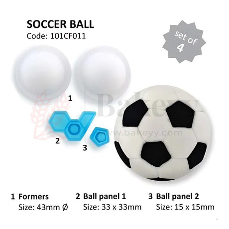 Soccer Ball Cookie Cutter| Perfect for Cookie, Fondant, DIY Crafts Projects| 4 Piece Set - Bakeyy.com - India - Soccer Ball Cookie Cutter| Perfect for Cookie, Fondant, DIY Crafts Projects| 4 Piece Set - Default Title