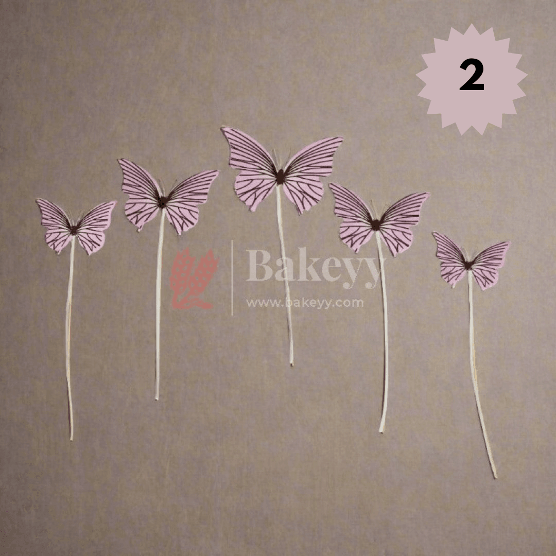 10 pcs shiny butterfly Birthday Cake Topper| decoration Toppers| Bday Decorations Items | - Bakeyy.com - India - 10 pcs shiny butterfly Birthday Cake Topper| decoration Toppers| Bday Decorations Items | - Pink