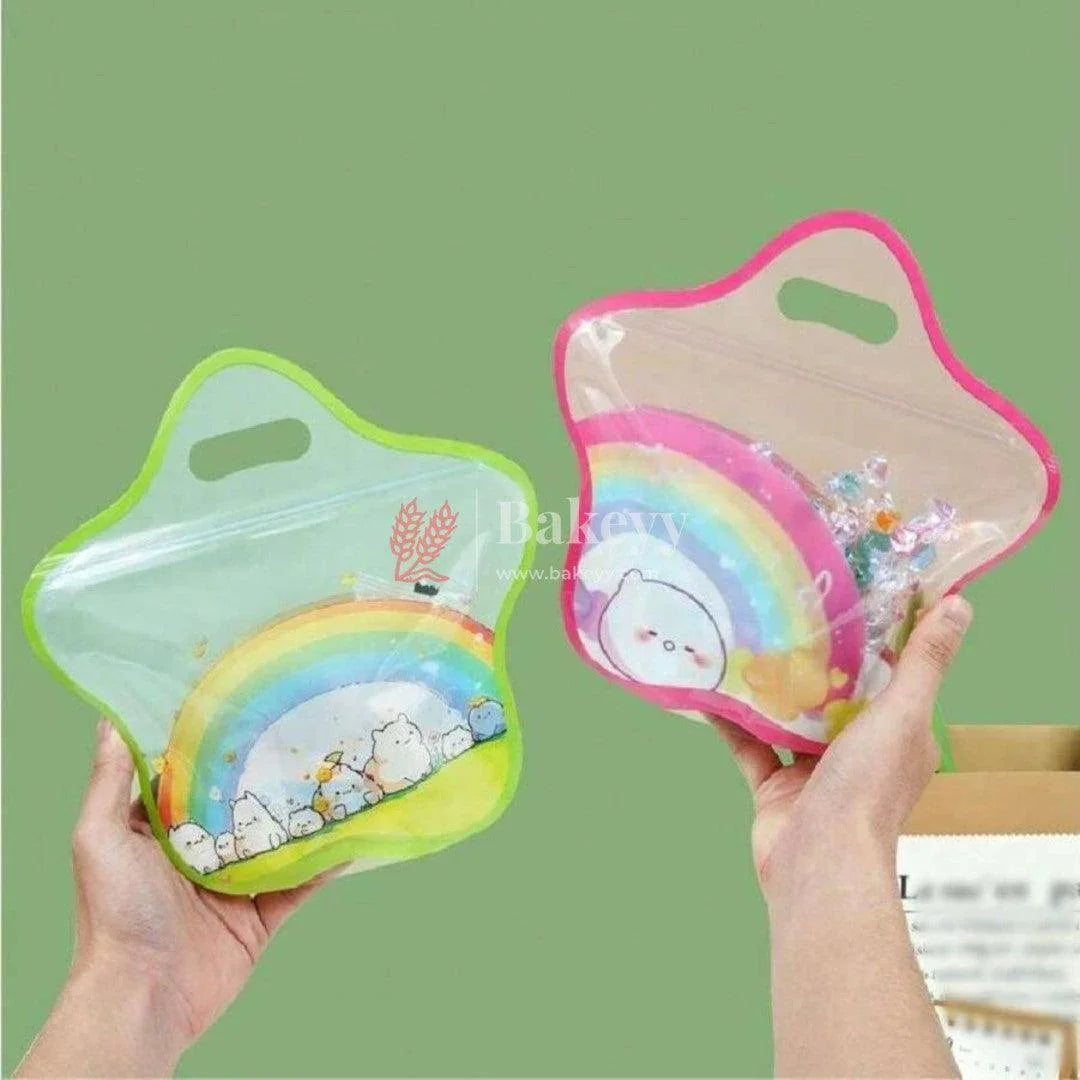 Star Shape | Fancy Zip Lock Pouches | 2 Colors in 1 Packet | Pack of 25