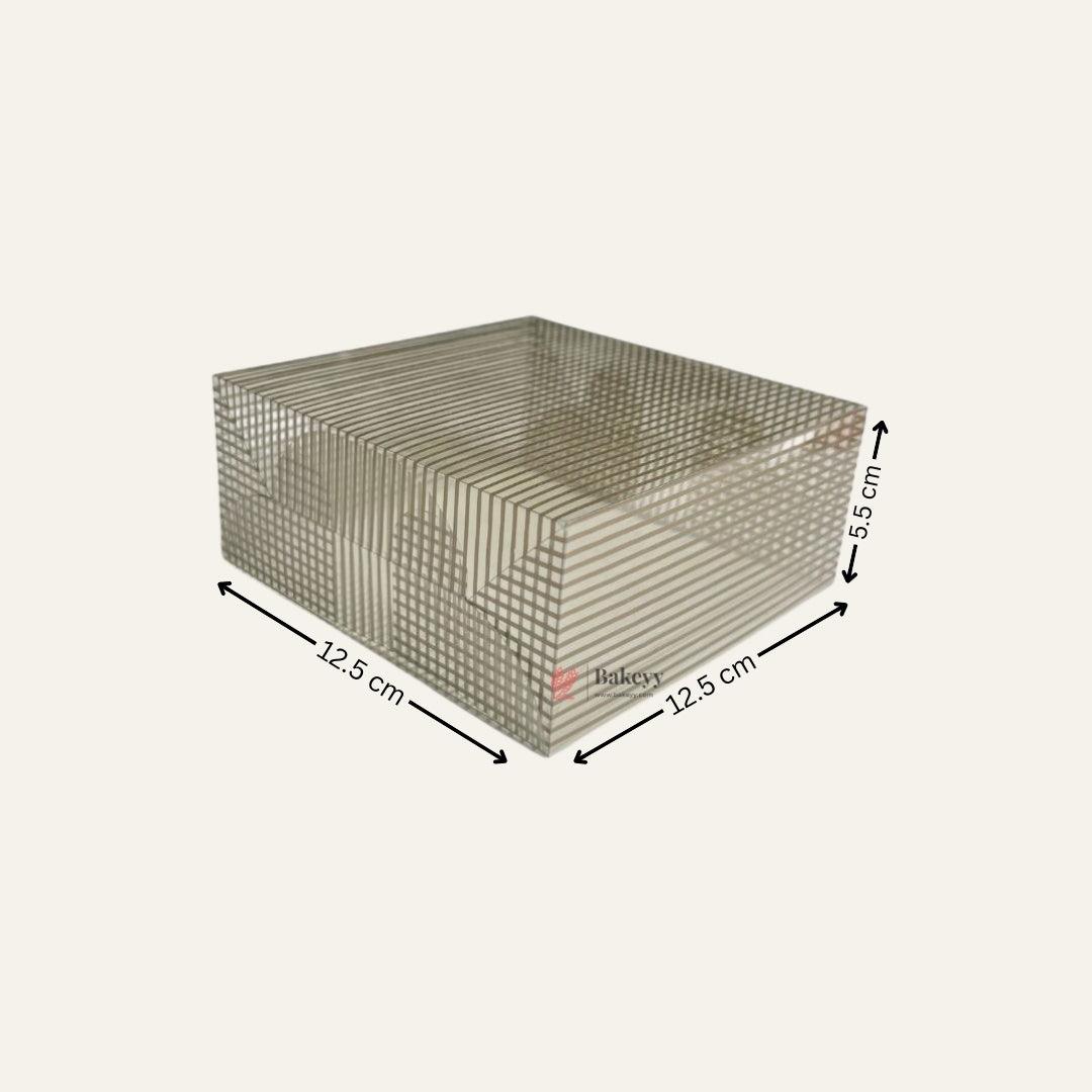 12.5 x 12.5 x 5.5 cm| Brown Lined PVC Gift Box with Lid | Pack of 10 - Bakeyy.com - India - 12.5 x 12.5 x 5.5 cm| Brown Lined PVC Gift Box with Lid | Pack of 10 - Default Title