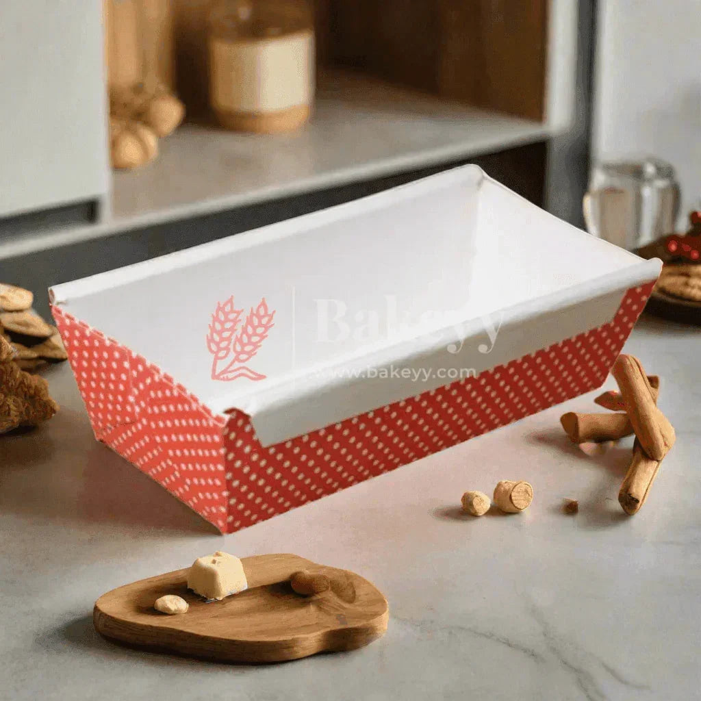 250g | Bake and Serve | Pack of 50 | Plum Cake Mould | Bar Cake Mould - Bakeyy.com - India - 250g | Bake and Serve | Pack of 50 | Plum Cake Mould | Bar Cake Mould - Red