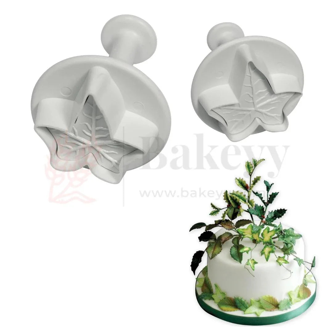 Veined Ivy Leaf Plunger Cutter| Cake Decorating Tool| Perfect for Biscuits, Cookies, Fondant| 3 Piece Set - Bakeyy.com - India - Veined Ivy Leaf Plunger Cutter| Cake Decorating Tool| Perfect for Biscuits, Cookies, Fondant| 3 Piece Set - Default Title