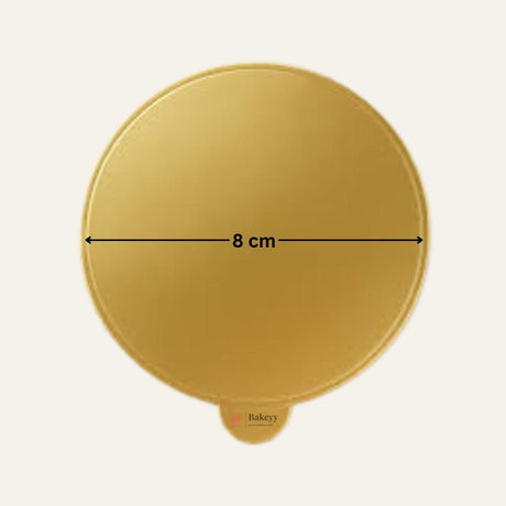 Round Gold Pastry Base – 8cm Diameter | Circular Cake Board with Tab | Ideal for Pastries & Mini Desserts | Pack of 100 - Bakeyy.com - India - Round Gold Pastry Base – 8cm Diameter | Circular Cake Board with Tab | Ideal for Pastries & Mini Desserts | Pack of 100 - Default Title