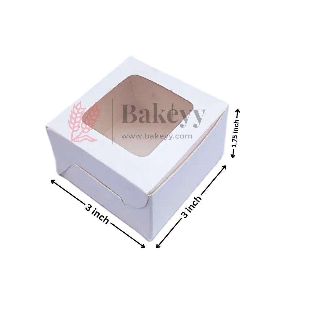 3 x 3 x 1.75 Inch White Window Box | cookie packaging box | cookie box with clear window | Gift box | Pack of 50 - Bakeyy.com - India - 3 x 3 x 1.75 Inch White Window Box | cookie packaging box | cookie box with clear window | Gift box | Pack of 50 - Default Title