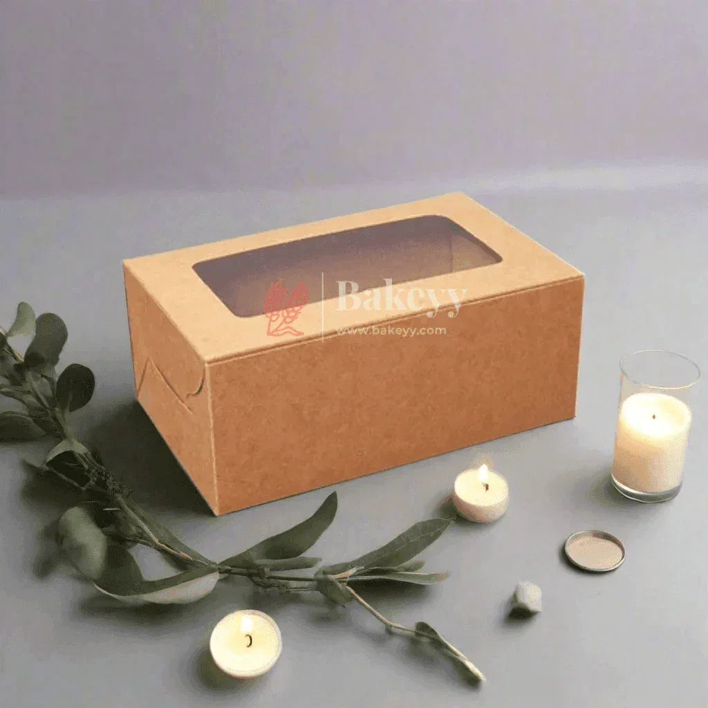 2 Cavity Kraft Cupcake Box | Pack Of 10 | - Bakeyy.com - India - 2 Cavity Kraft Cupcake Box | Pack Of 10 | - Pack of 10