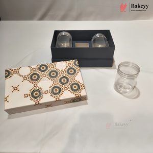 250ml 3 Jar | Small | Traditional Printed Gift Hamper Box with Transparent Jars | Pack of 1