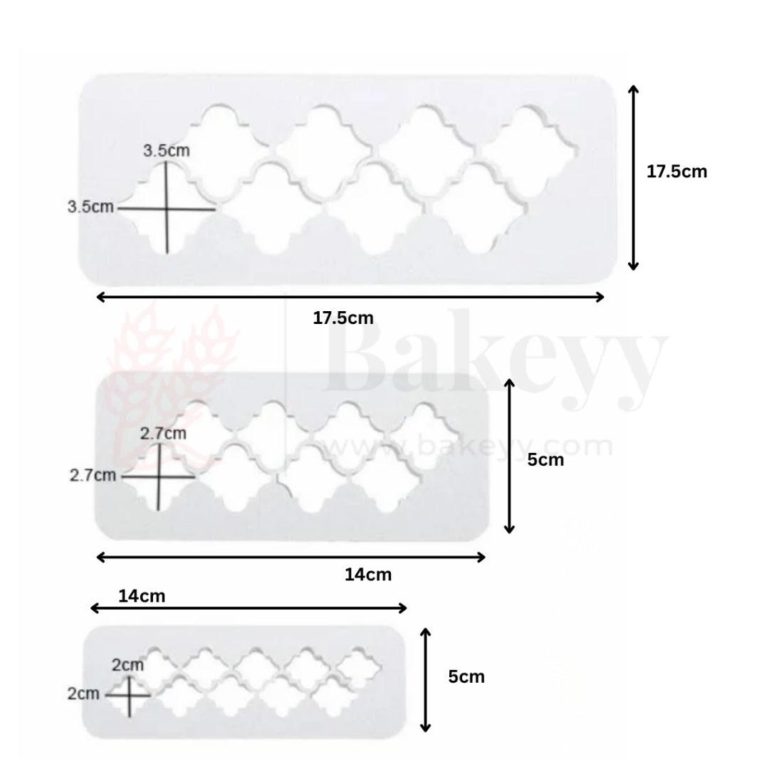 3 pcs Geometric Plunger Cutter Fondant Mould - Bakeyy.com - India - 3 pcs Geometric Plunger Cutter Fondant Mould - Default Title