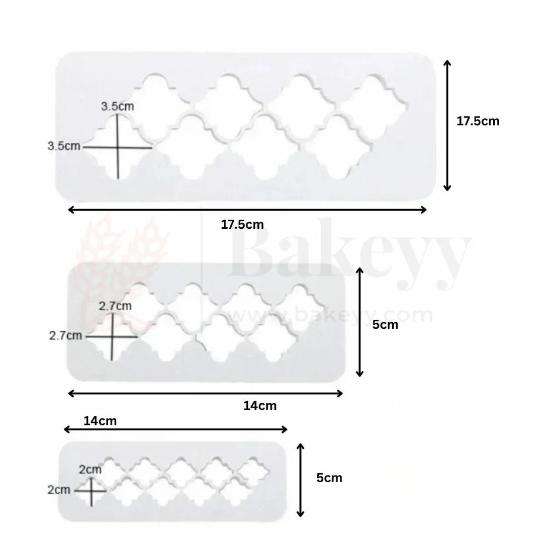 3 pcs Geometric Plunger Cutter Fondant Mould - Bakeyy.com - India - 3 pcs Geometric Plunger Cutter Fondant Mould - Default Title