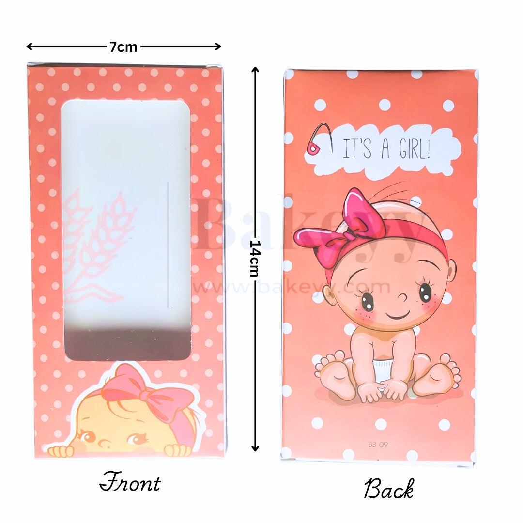 It’s a Girl Baby Shower Chocolate Bar Box | Chocolate Box | Gender reveal packaging | Baby shower | Pack of 10 | 14cm x 7cm x 1cm - Bakeyy.com - India - It’s a Girl Baby Shower Chocolate Bar Box | Chocolate Box | Gender reveal packaging | Baby shower | Pack of 10 | 14cm x 7cm x 1cm - Default Title