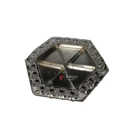 Premium Decorative Dry Fruit Tray – | Elegant Octagonal Metallic Serving Tray – Premium Snack & Dry Fruit Platter Serving Tray with 6-Part Sections - Bakeyy.com - India - Premium Decorative Dry Fruit Tray – | Elegant Octagonal Metallic Serving Tray – Premium Snack & Dry Fruit Platter Serving Tray with 6-Part Sections - Default Title