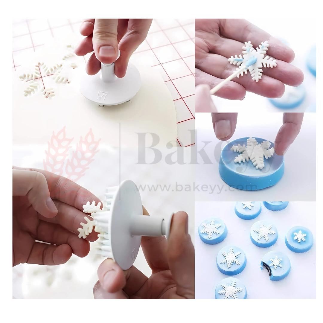 Snowflake Plunger Cutter Fondant Tool |Set of 3 (Small, Medium, Large)| For Cake Decorating, Fondant, and Cookie Molds - Bakeyy.com - India - Snowflake Plunger Cutter Fondant Tool |Set of 3 (Small, Medium, Large)| For Cake Decorating, Fondant, and Cookie Molds - Default Title