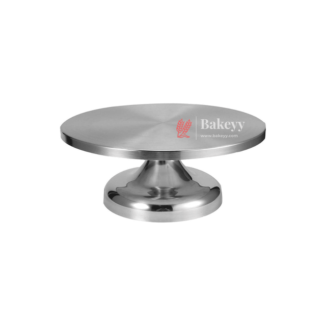 10 Inch Rotating Cake Stand |Stainless Steel | Elegant Round Cake Rotating Stand |1 Piece - Bakeyy.com - India - 10 Inch Rotating Cake Stand |Stainless Steel | Elegant Round Cake Rotating Stand |1 Piece - Default Title